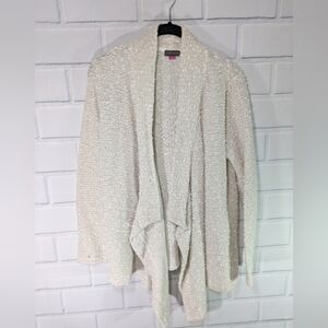 Vince Camuto Pale Gray Textured Open Cardigan